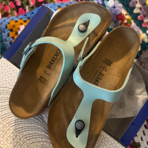 Birkenstock Shoes - Birkenstock Light Blue Thong Sandals